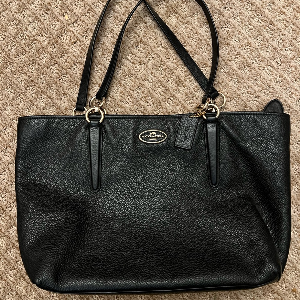 Coach black leather bag